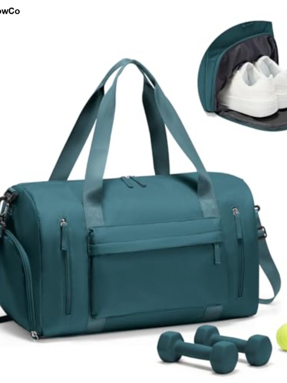 WISEPACK Gym Bag Travel Duffel with Shoe Compartment Water Resistant Polyester